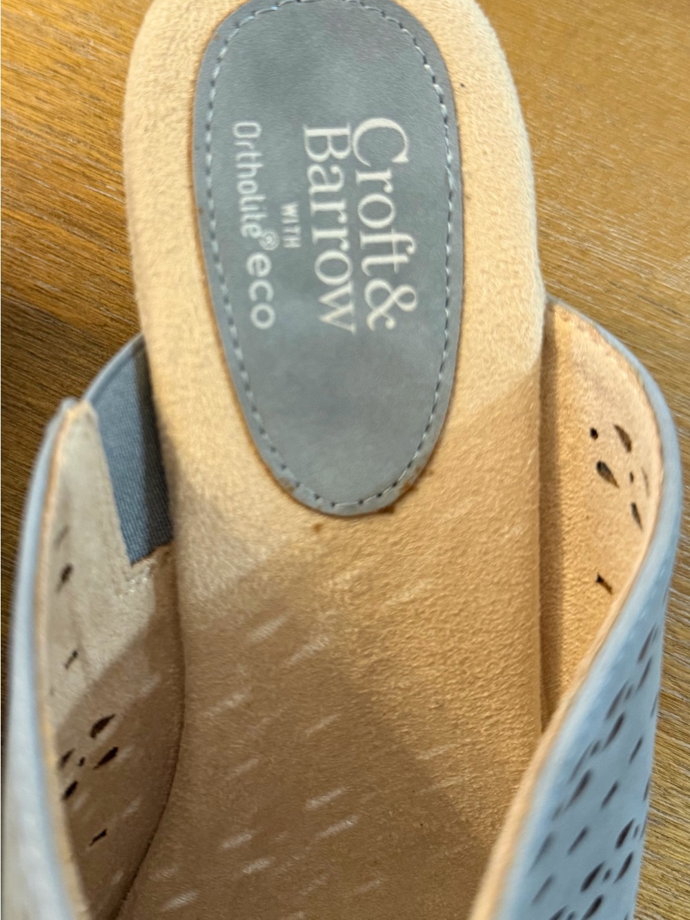 Croft & Barrow Bergamot 2 Blue Laser Cut Wedge Sandals Ortholite Eco Women’s 8 - Picture 3 of 7